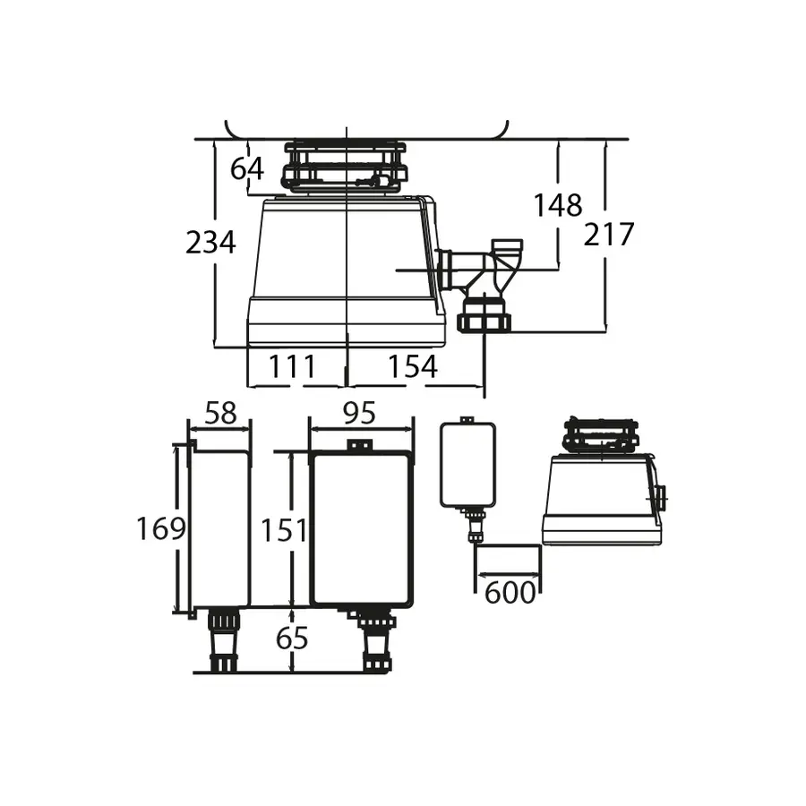 Подрібнювач харчових відходів STATUS NEXT 300 Compact