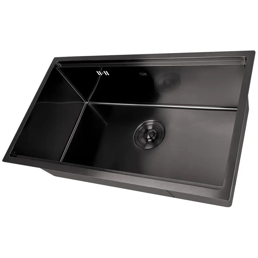 Чорна мийка врізна з PVD покриттям багатофункціональна Nett NB-7042