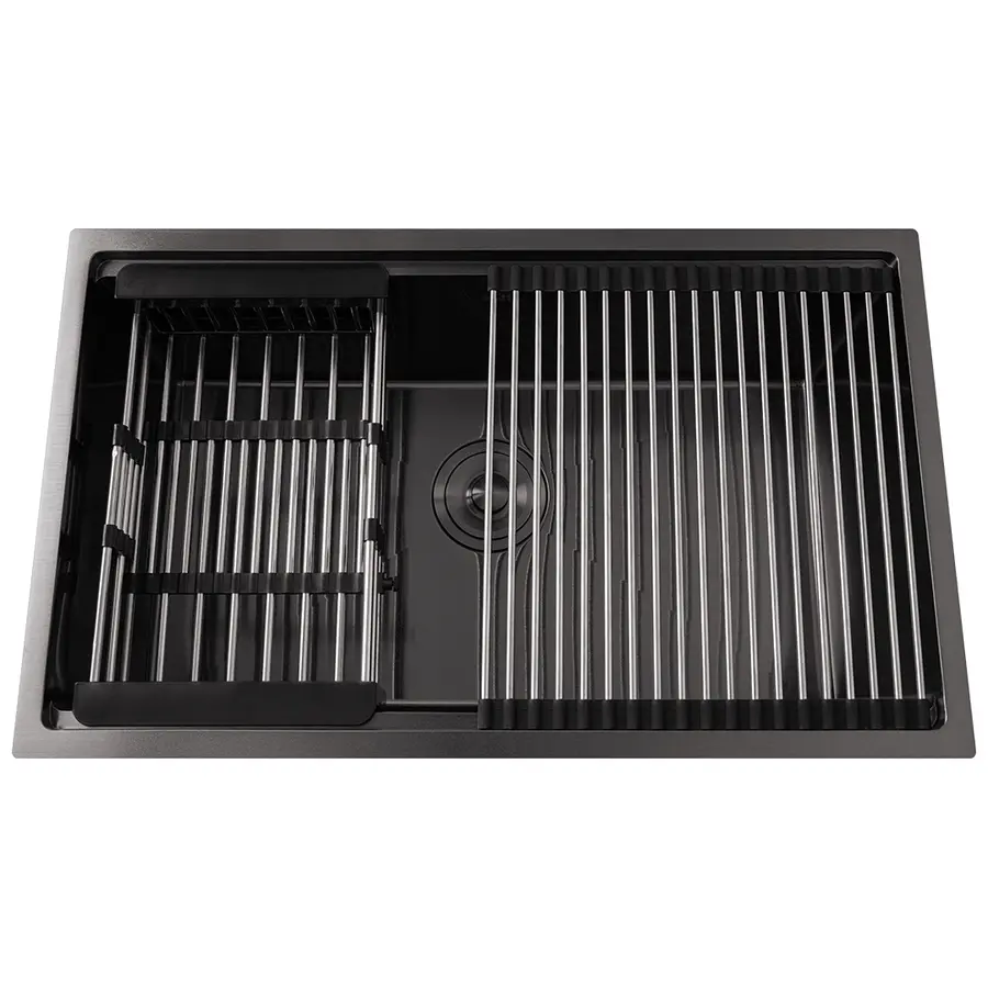 Чорна мийка врізна з PVD покриттям багатофункціональна Nett NB-7042