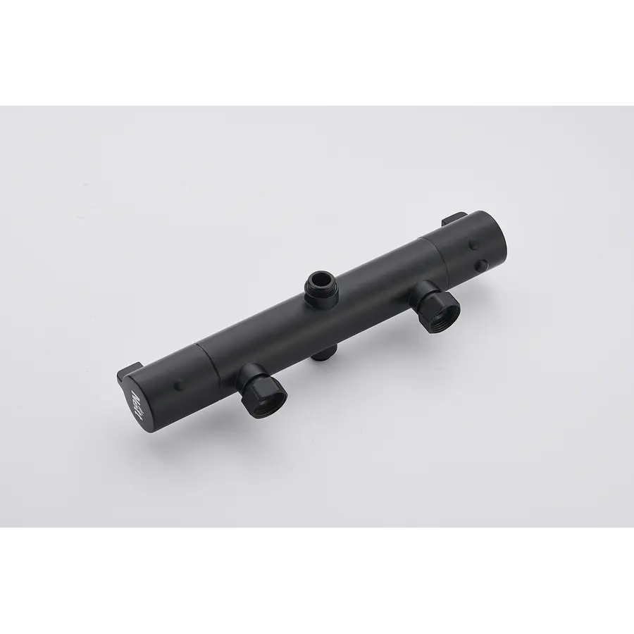 Чорна душова система з термостатом зовнішнього монтажу для душу Nett SSB-24