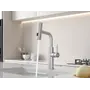 Змішувач на кухню водоспад з висувною лійкою нержавіючий Nett LS-35