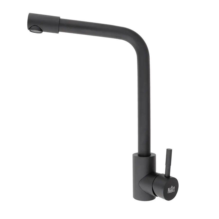 Комплект чорної мийки на кухню та змішувача з нержавіючої сталі NB-5747