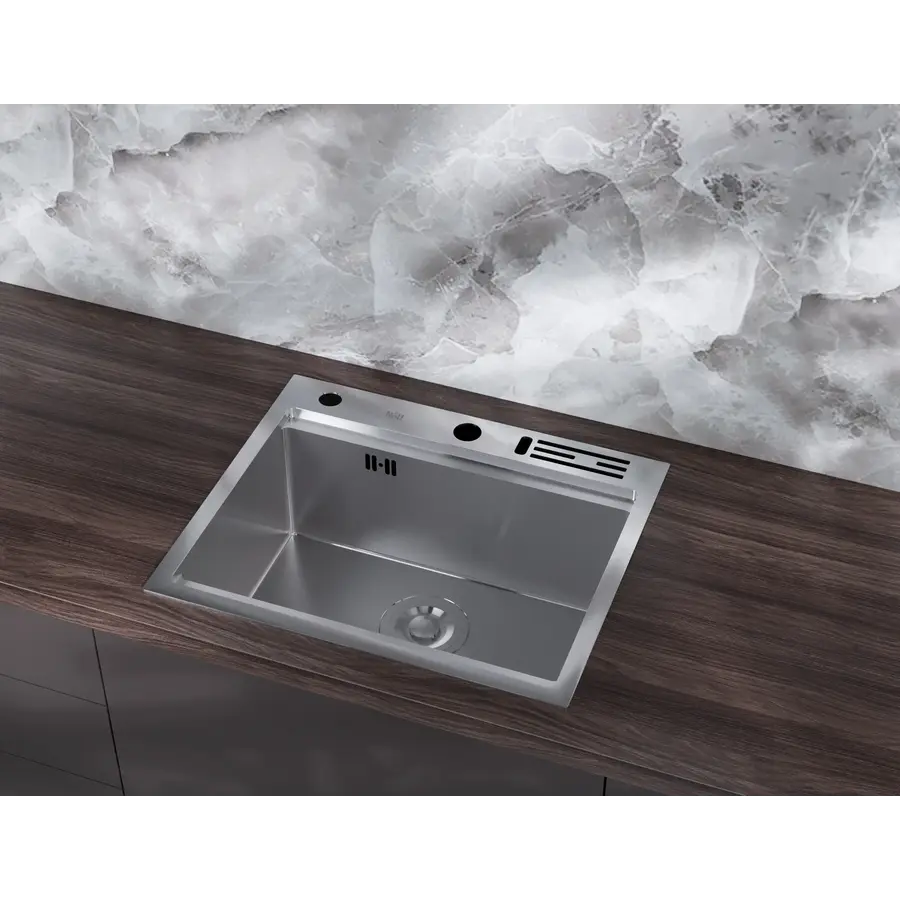 Кухонна мийка накладна з нержавійки 1.5 мм кухонна станція Nett NS-5747