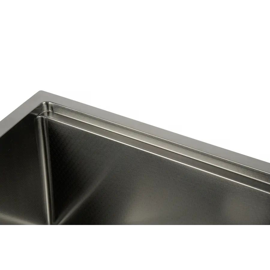 Мийка для кухні чорна під стільницю декорована з PVD покриттям Nett NBS-5742