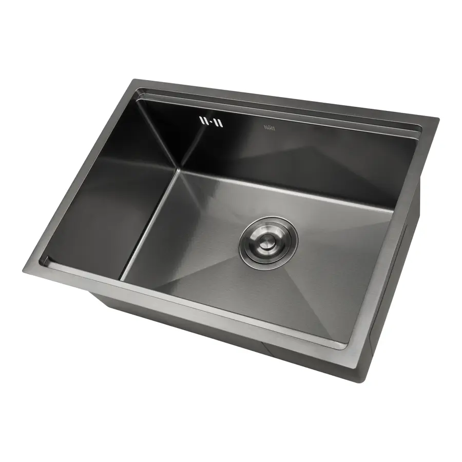 Мийка для кухні чорна під стільницю декорована з PVD покриттям Nett NBS-5742