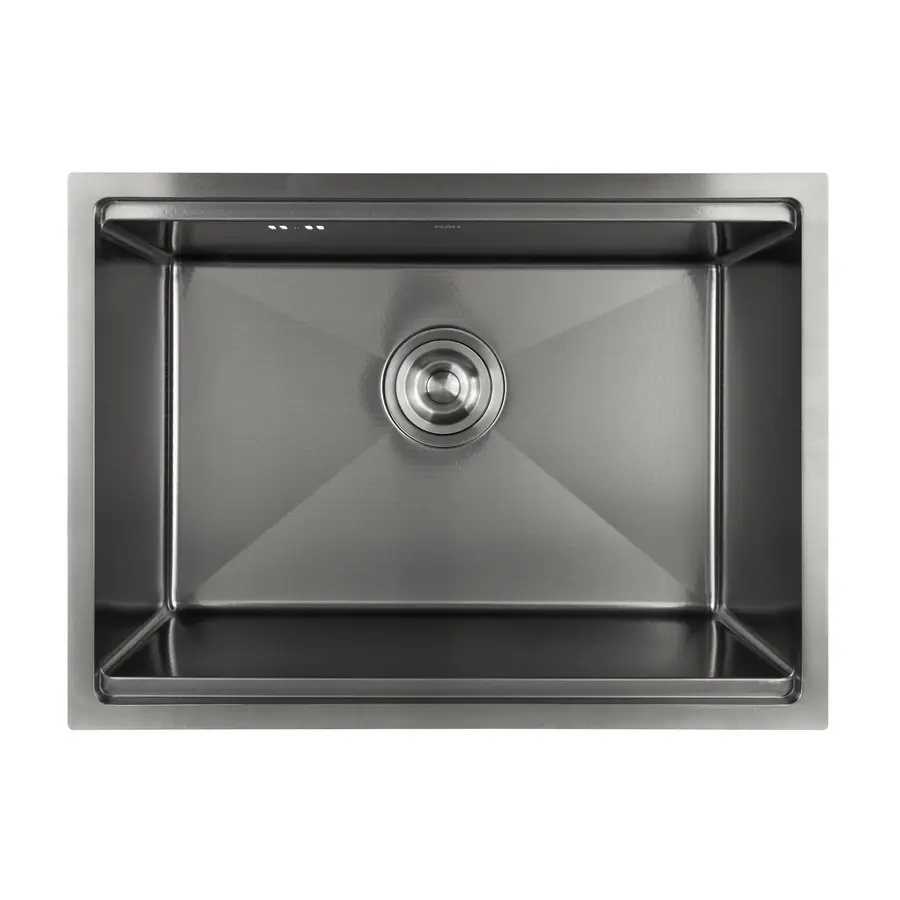 Мийка для кухні чорна під стільницю декорована з PVD покриттям Nett NBS-5742