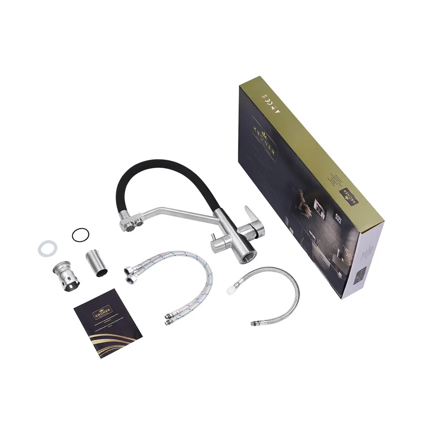 Змішувач для кухні з підключенням до фільтру Kroner KRP Edelstahl Klassisch - ESG03817BLK