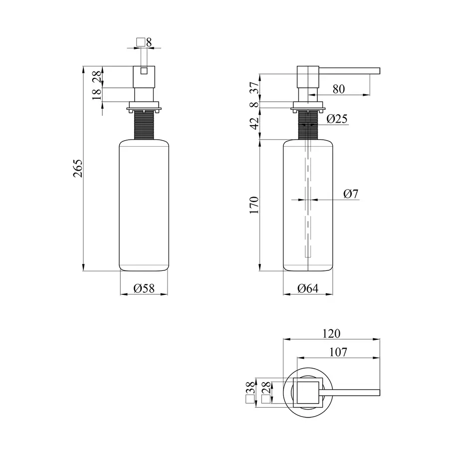 Дозатор для моющего средства Kroner KRP Spender - C008