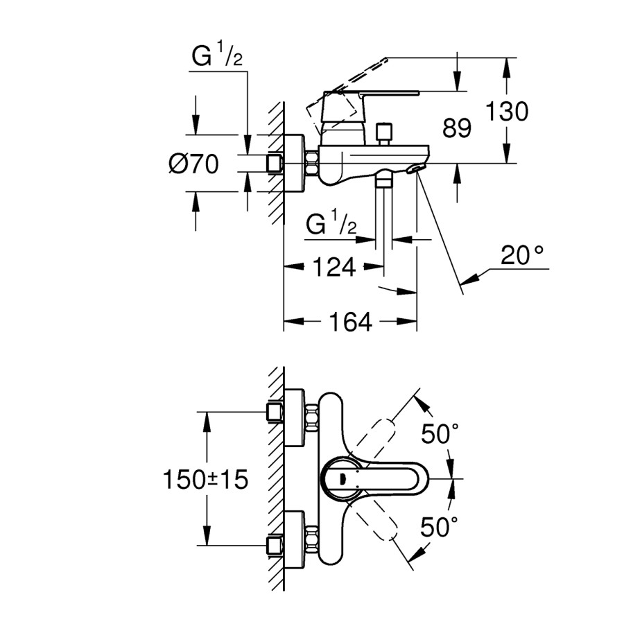 Смеситель для ванны Grohe QuickFix Get 32887000