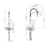 Змішувач для кухні з гнучким виливом Kroner KRP Edelstahl Klassisch-ESG035-1