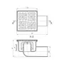 Трап ANIplast з горизонтальним випуском 50 мм, з нержавіючою решіткою 10х10 см TA5102EU