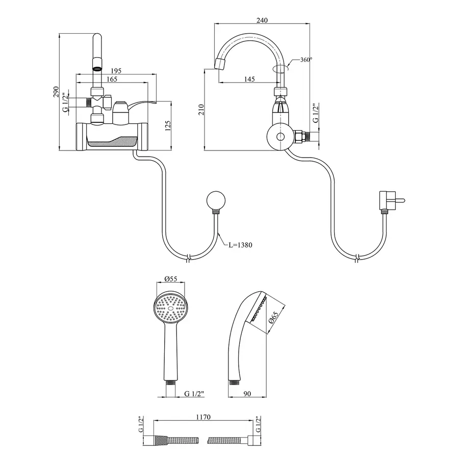 Проточный водонагреватель Kroner KRM Volt - CW191WMDS с дисплеем