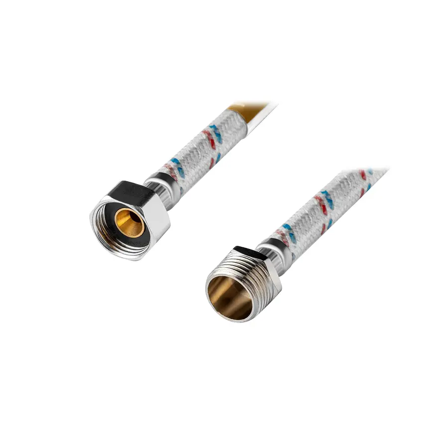 Гнучка підводка для підключення води Kroner KRM-60 1/2"х1/2" ВЗ в нейлоновому обплетенні покритому ПВХ