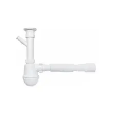 Сифон для кухонной мойки KronoPlast 1 1/2''х40 мм с резьбовым выпуском, отводом для стиральной машины SM14020043