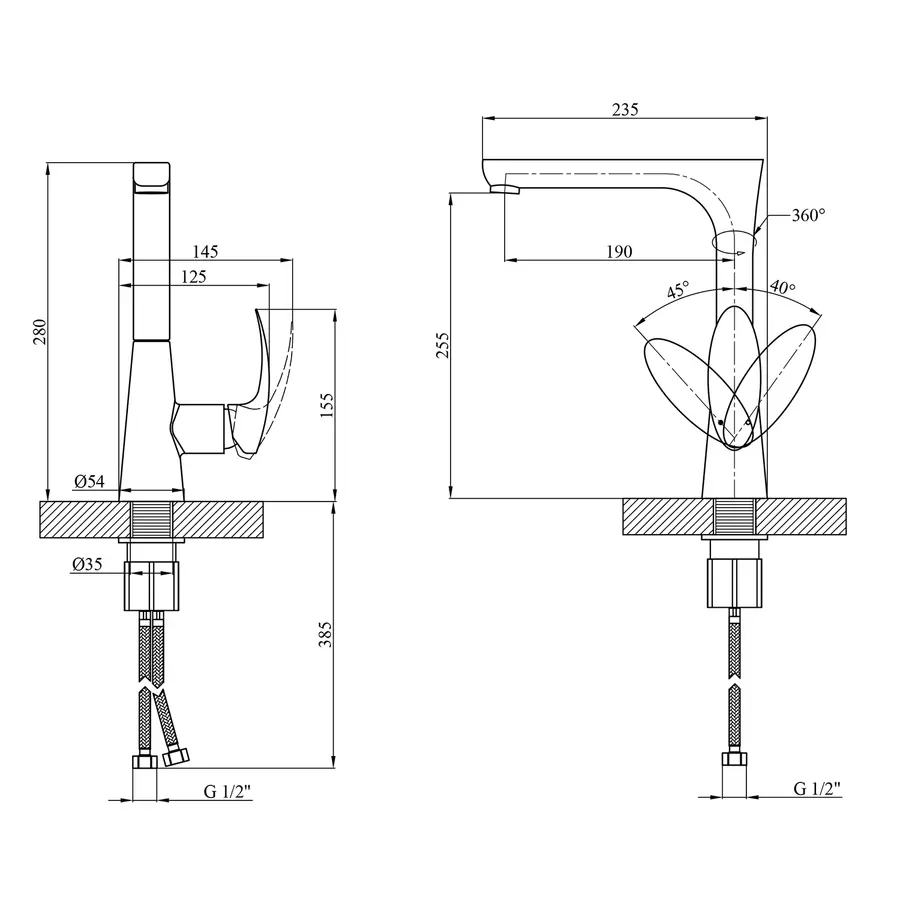 Смеситель для кухни Kroner KRP Küche - C034
