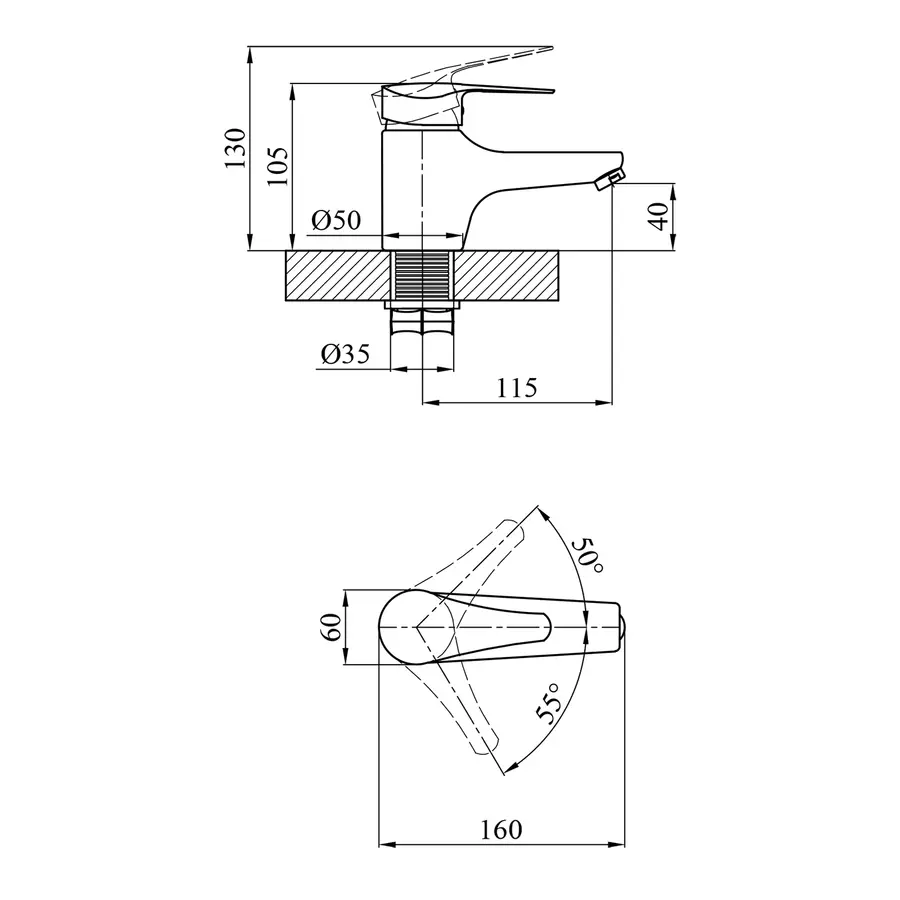 Змішувач для раковини Agua Sevilla-C011