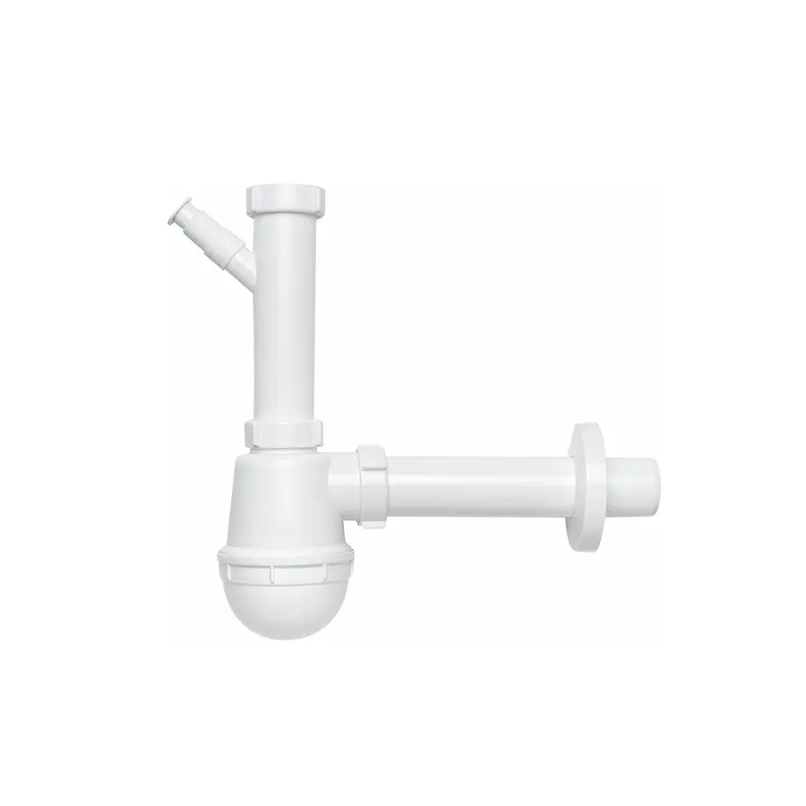 Сифон для кухонной мойки KronoPlast 1 1/2''40 мм без выпуска, с отводом для стиральной машины и прямой трубой SM10020002<br>