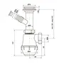 Сифон для кухонної мийки KronoPlast 1 1/2''х40 мм з литим випуском і відводом для пральної машини SM13000000