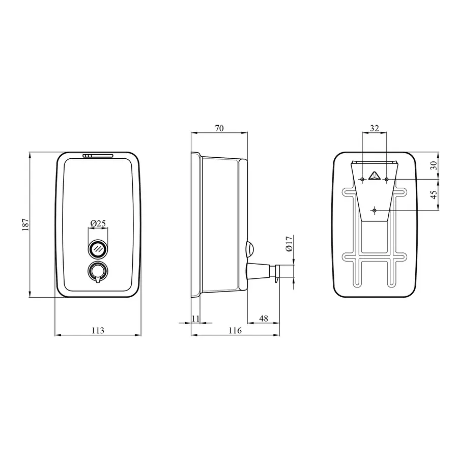 Диспенсер для рідкого мила Kroner KRM Rizze - ACC405-8