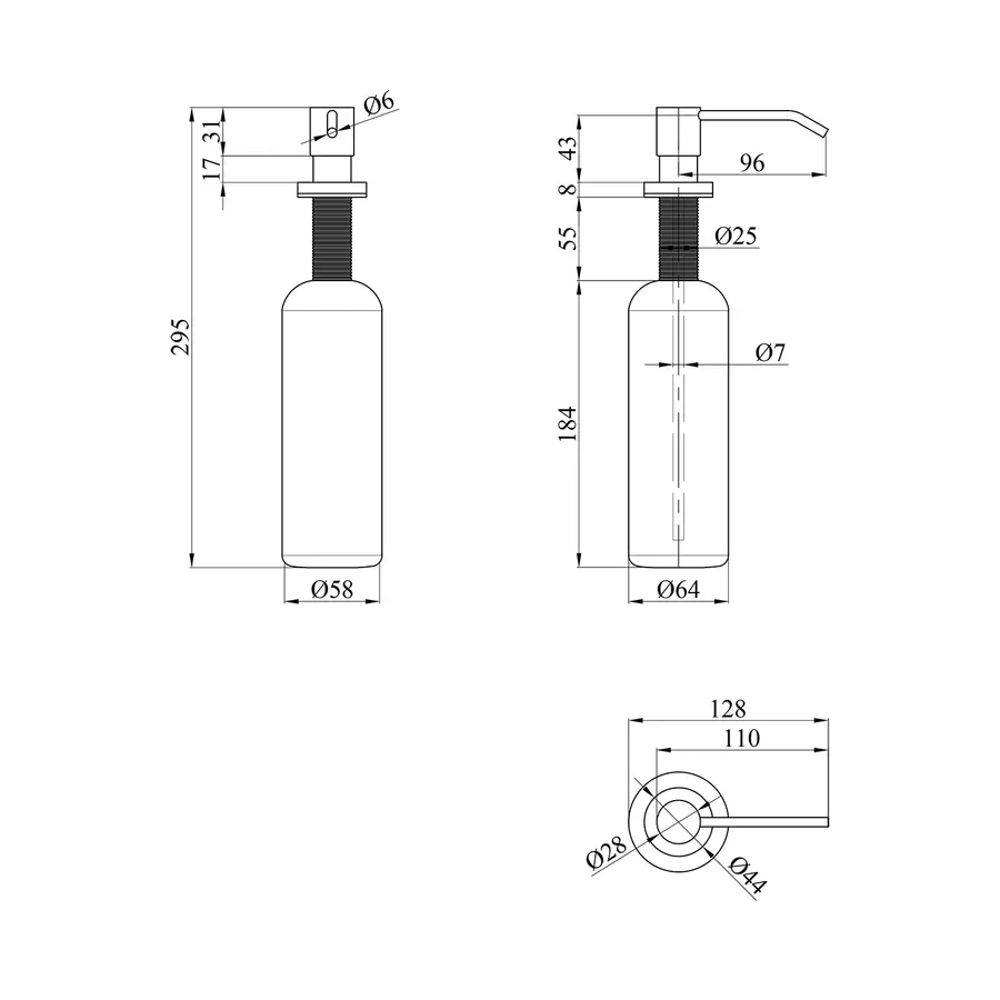 Дозатор для моющего средства Kroner KRP Spender - C012