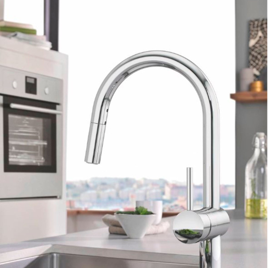 Змішувач для кухні с висувним виливом Grohe Minta 32321002