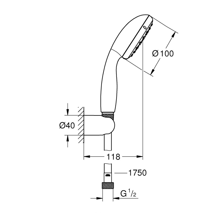 Душовий набір Grohe QuickFix Vitalio Start 100 27950000