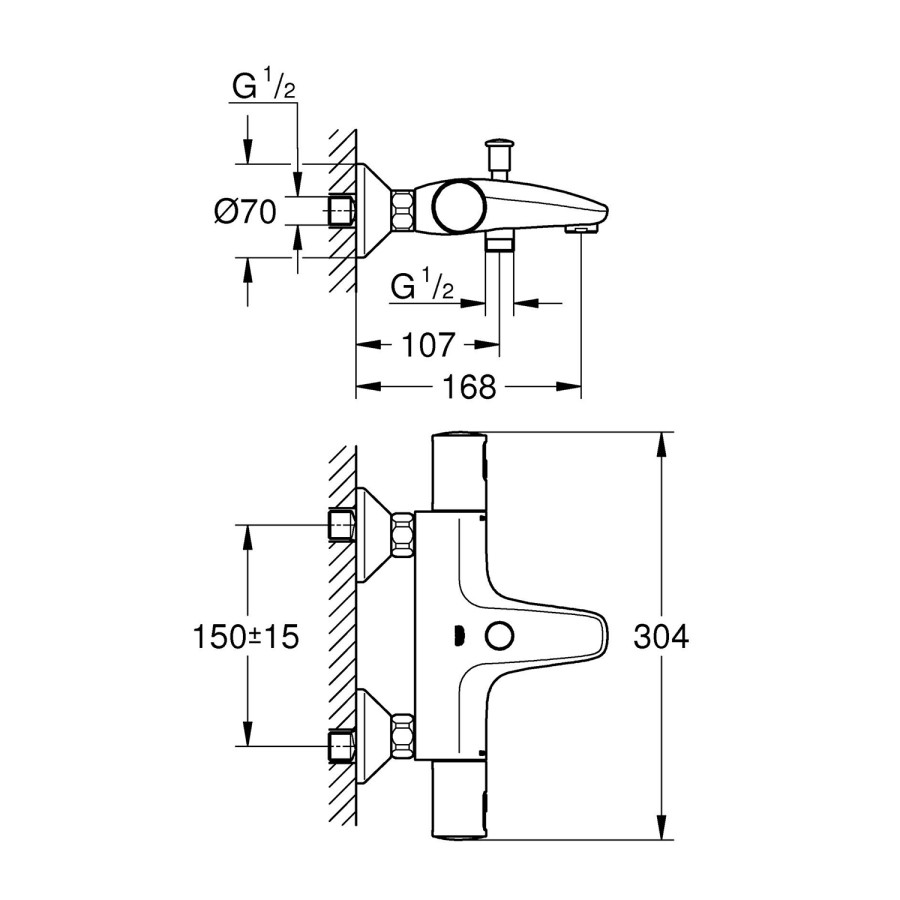 Змішувач термостатичний для ванни Grohe QuickFix Precision Start 345982430