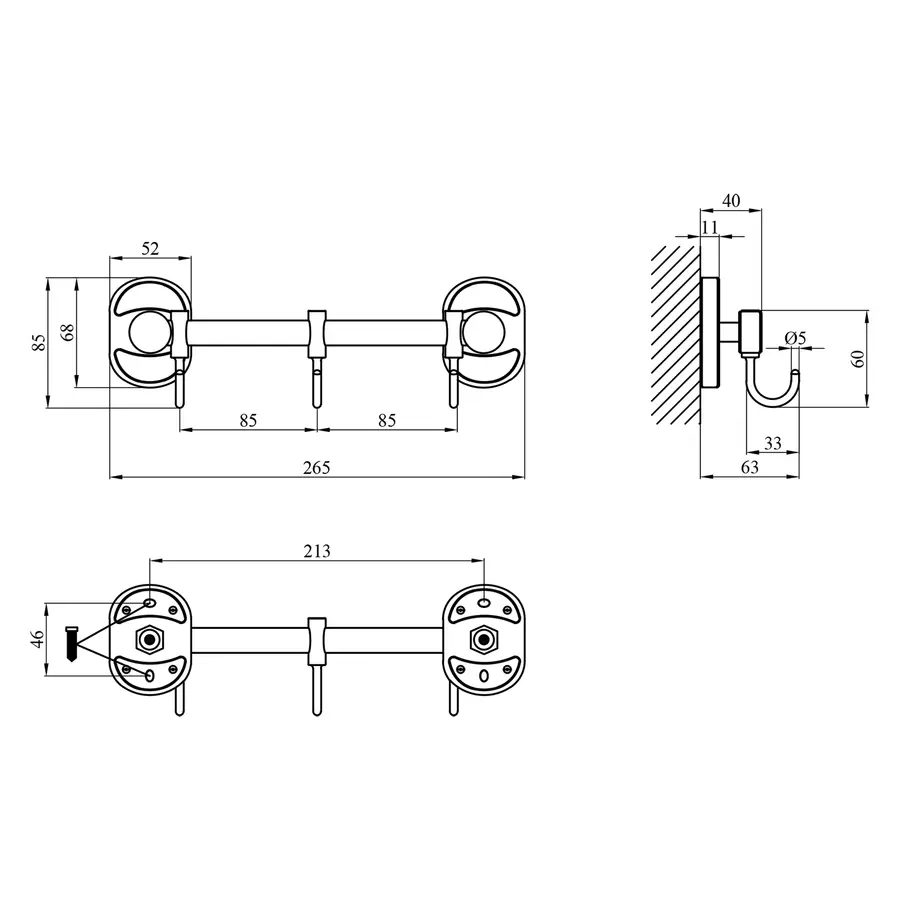 Крючок для ванной комнаты Kroner KRM Elbe - ACC2914-3