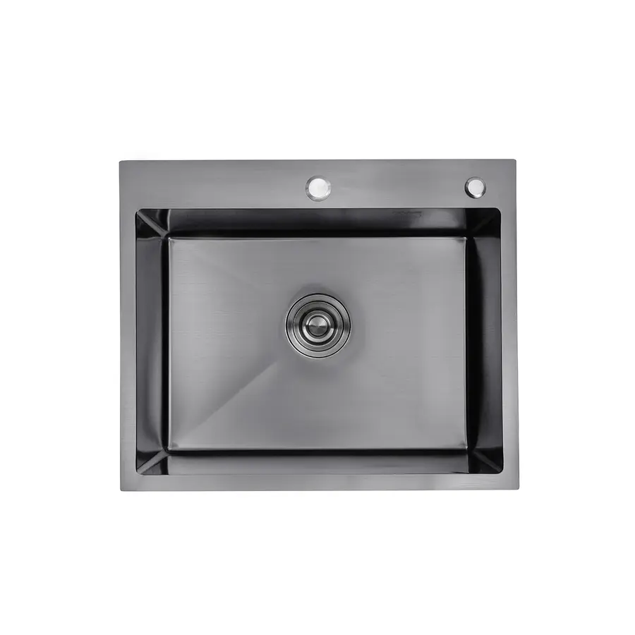 Кухонна мийка з нержавіючої сталі Kroner KRP PVD Schwarze-6050HM
