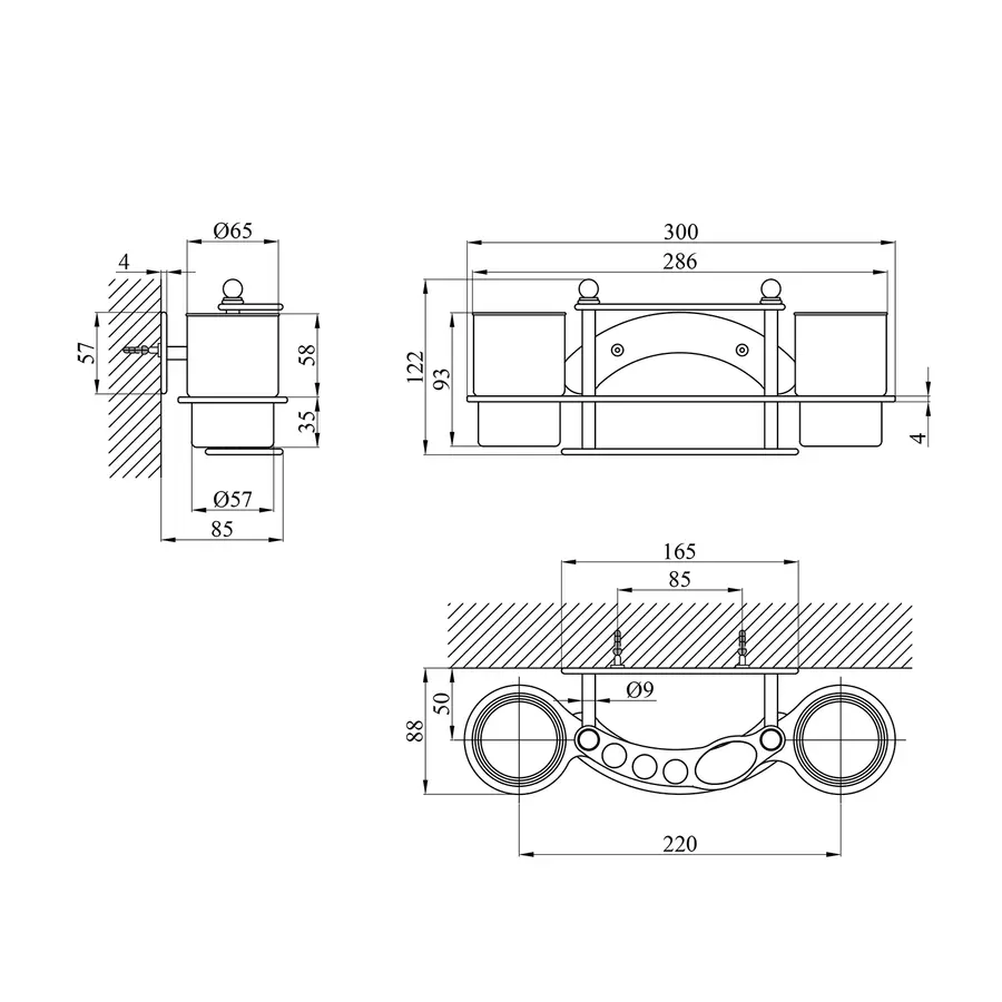 Держатель для зубных щеток и пасты Kroner KRM Rizze - ACC311