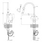 Смеситель для кухни с выдвижным изливом Kroner KRM 11-013F