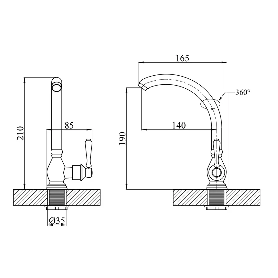 Кран на одну воду Agua Toledo-C092