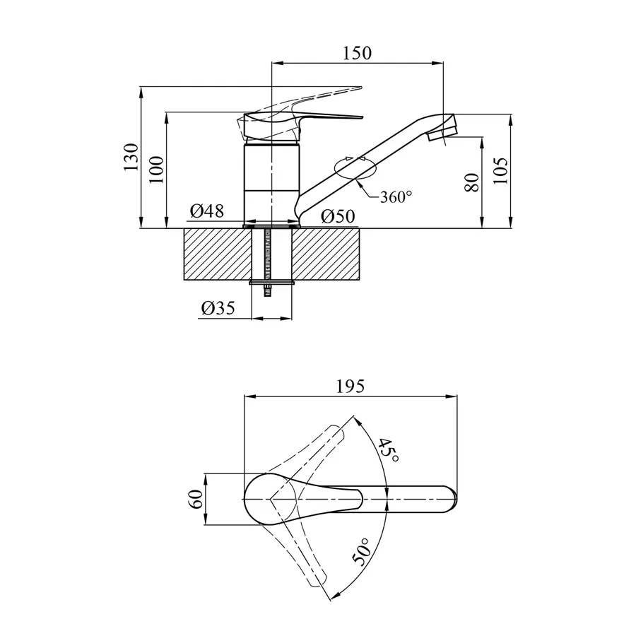 Змішувач для раковини Agua Sevilla-C012