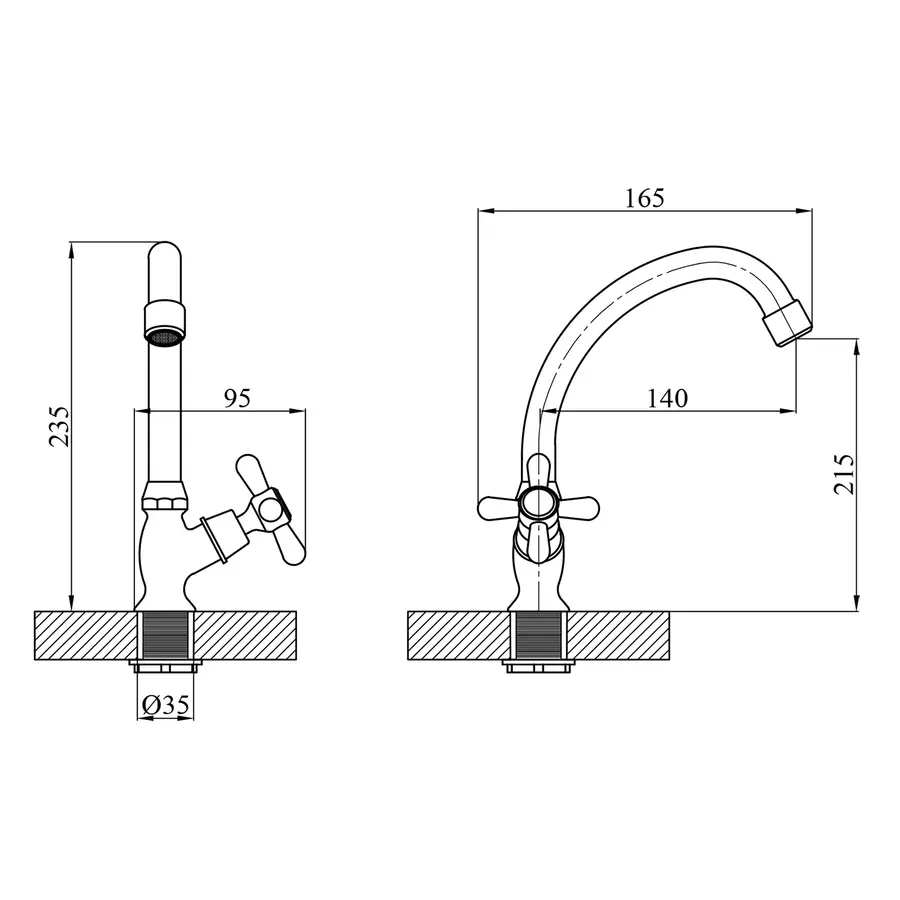 Кран на одну воду Agua Toledo-C091