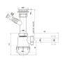 Сифон для кухонної мийки KronoPlast 1 1/2''х40 мм з різьбовим випуском, відводом для пральної машини SM14020002