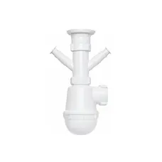 Сифон для кухонной мойки KronoPlast 1 1/2”40 мм с резьбовым выпуском и отводом для бытовой техники SM14030000<br>