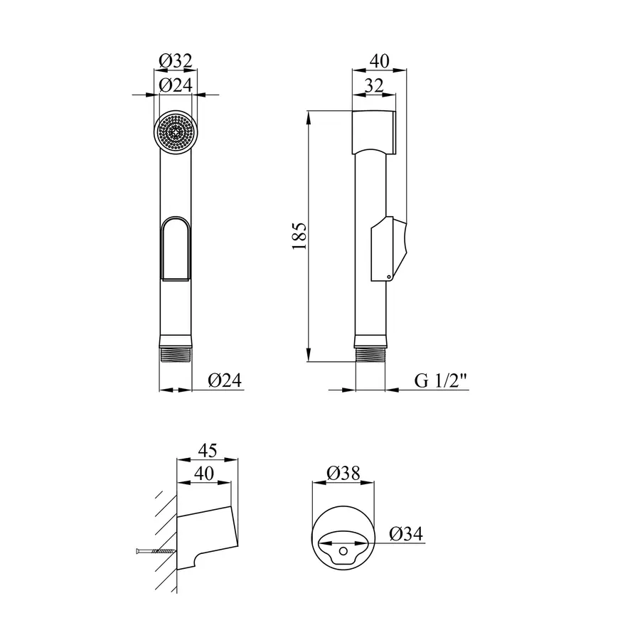 Лійка для біде Kroner KRM - C708