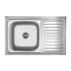 Кухонна накладна мийка з нержавіючої сталі Kroner KRP Satin-5080L 0.8 мм-180
