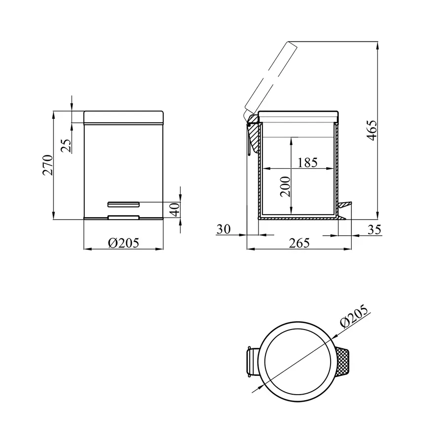 Ведро для мусора Kroner KRM Rizze - ACE412 5 л