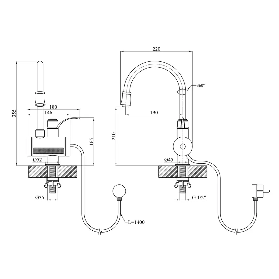 Проточный водонагреватель Kroner KRM Volt-CW091 с дисплеем