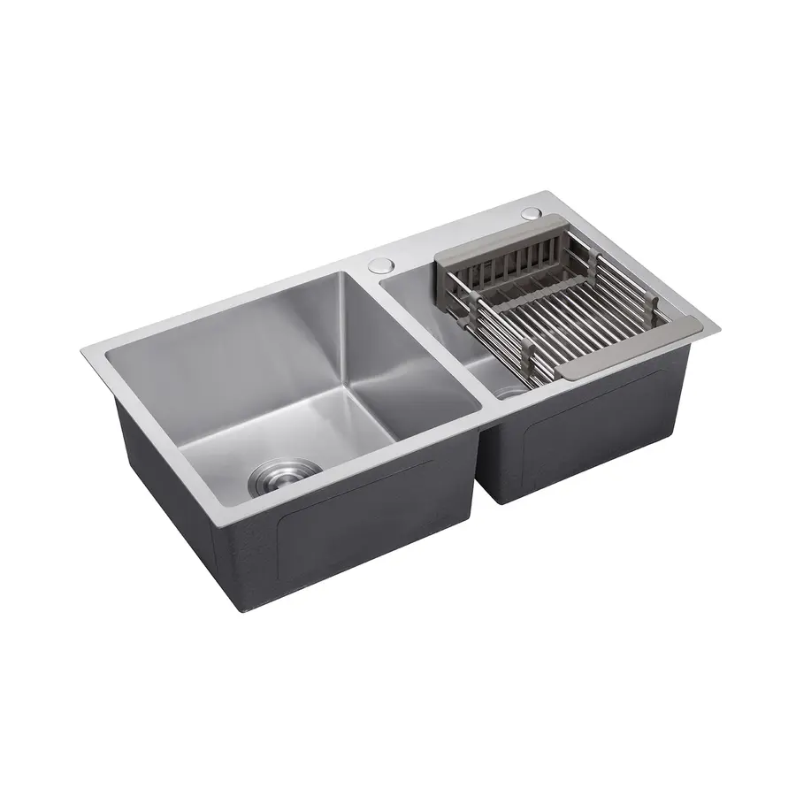 Кухонна мийка з нержавіючої сталі Kroner KRP Gebürstet-7843ZHM