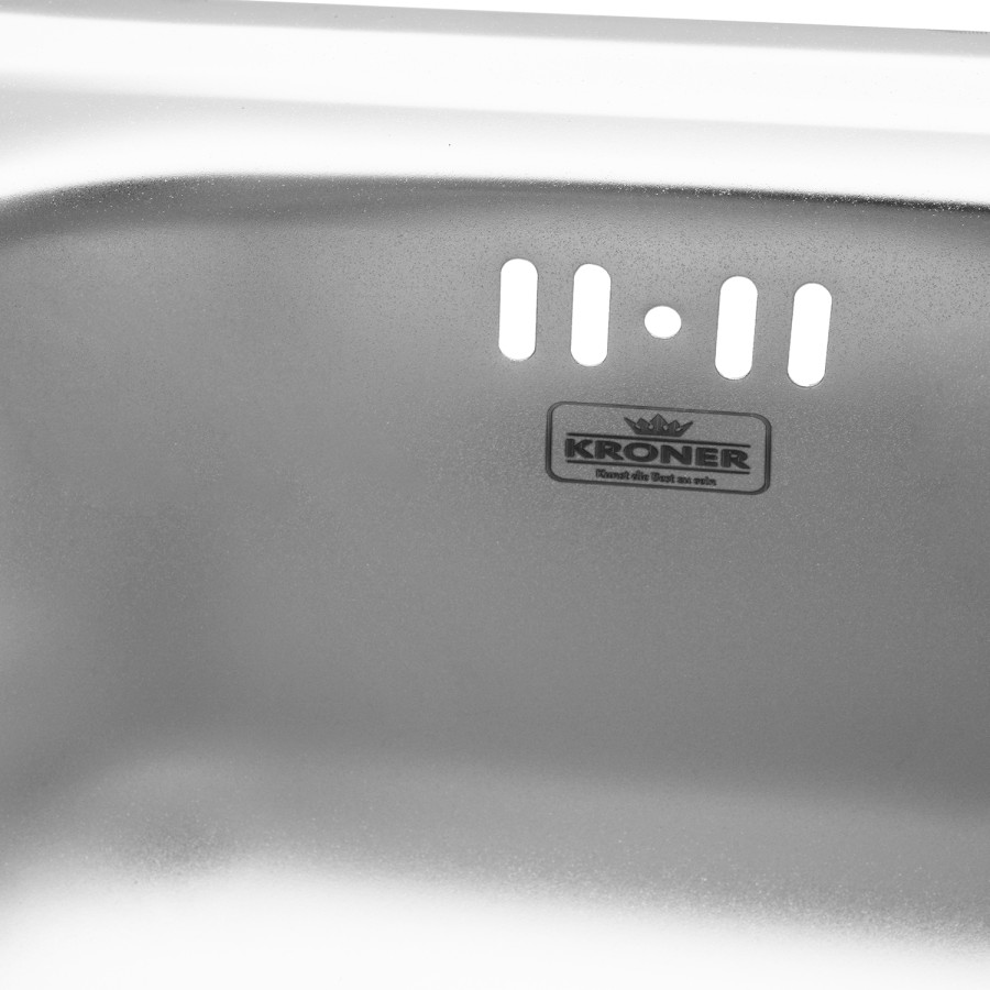 Кухонна врізна мийка з нержавіючої сталі Kroner KRP Satin-3838 0.6 мм-160
