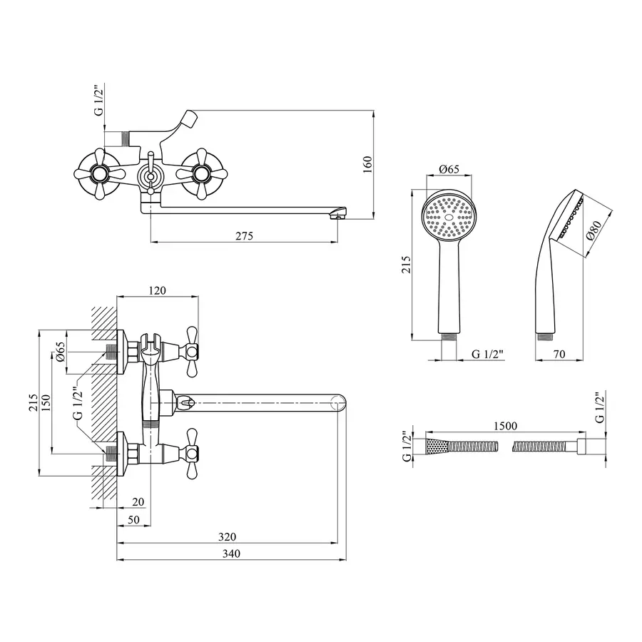 Змішувач для ванної Agua Toledo-C074