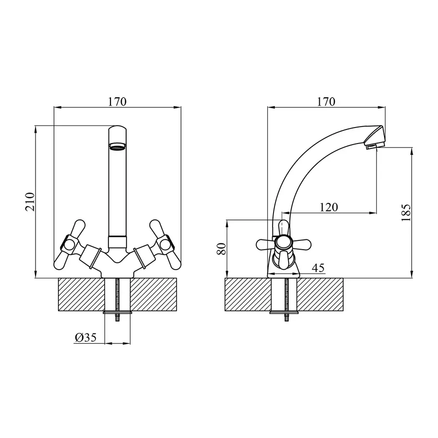 Змішувач для кухні Agua Toledo-C032