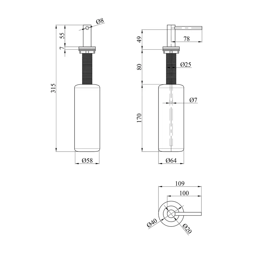 Дозатор для моющего средства Kroner KRP Spender - ECG039