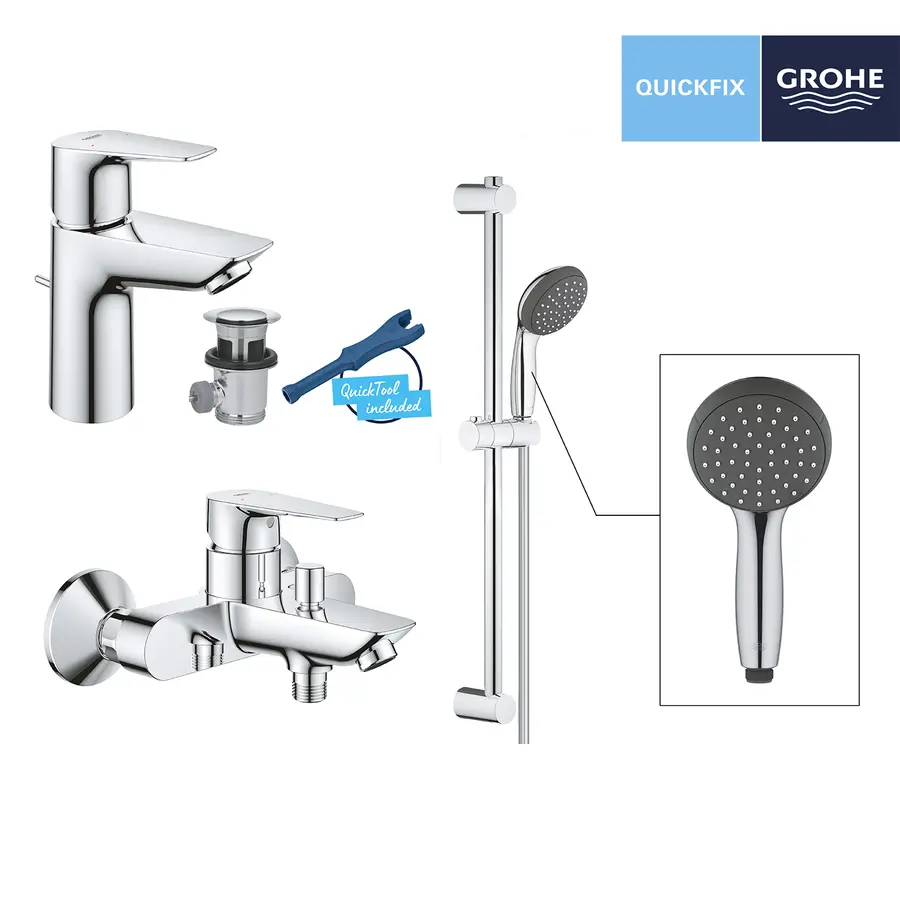 Набір змішувачів 3 в 1 для ванної кімнати Grohe QuickFix StartEdge S-Size UA202501SQ