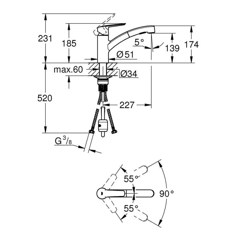 Смеситель для кухни Grohe QuickFix Start 303072431