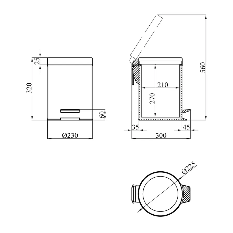 Відро для сміття Kroner KRM Rizze - ACE413 8 л