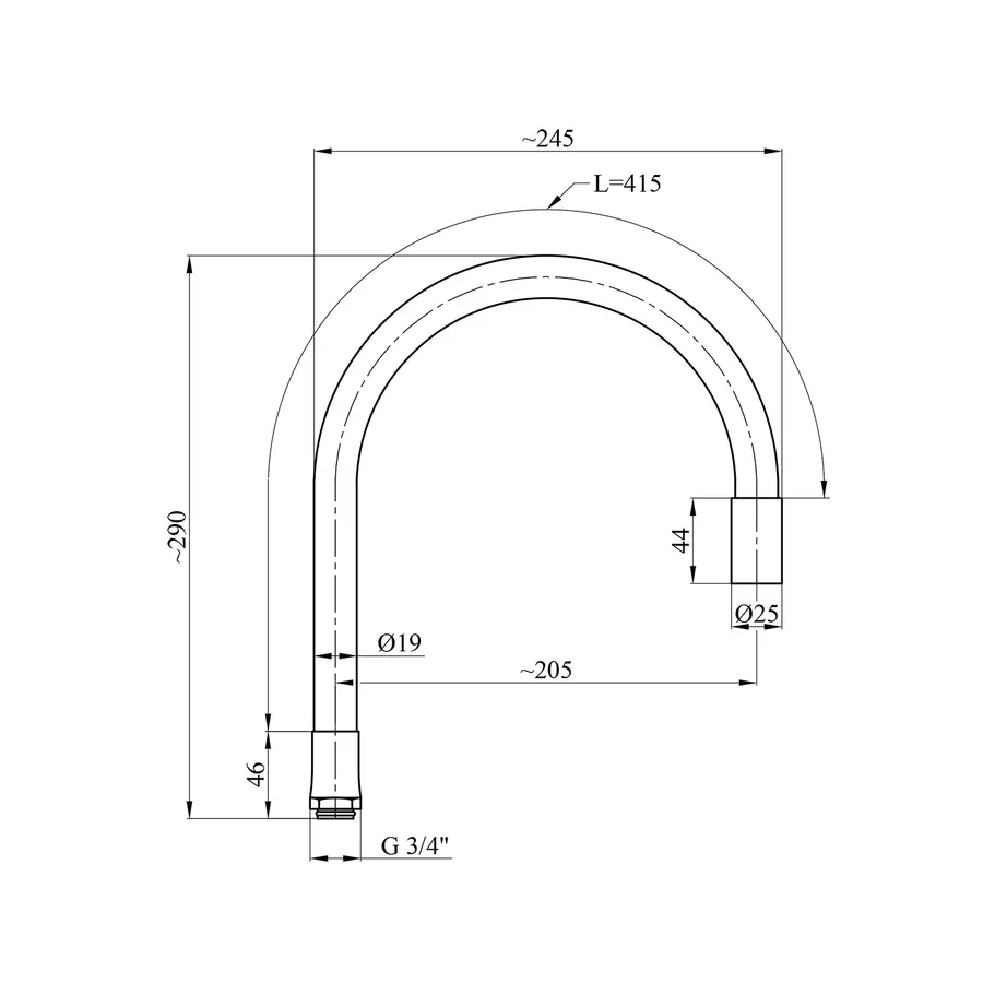 Излив для смесителя гибкий Kroner KRM - C802RSS