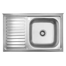 Кухонна накладна мийка з нержавіючої сталі Kroner KRP Satin-5080R 0.8 мм-180